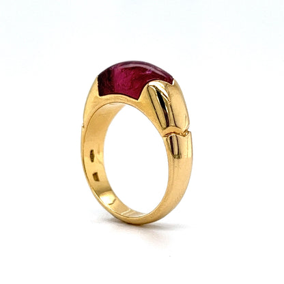 Bulgari Tronchetto Pink Tourmaline Ring in 18k Yellow Gold