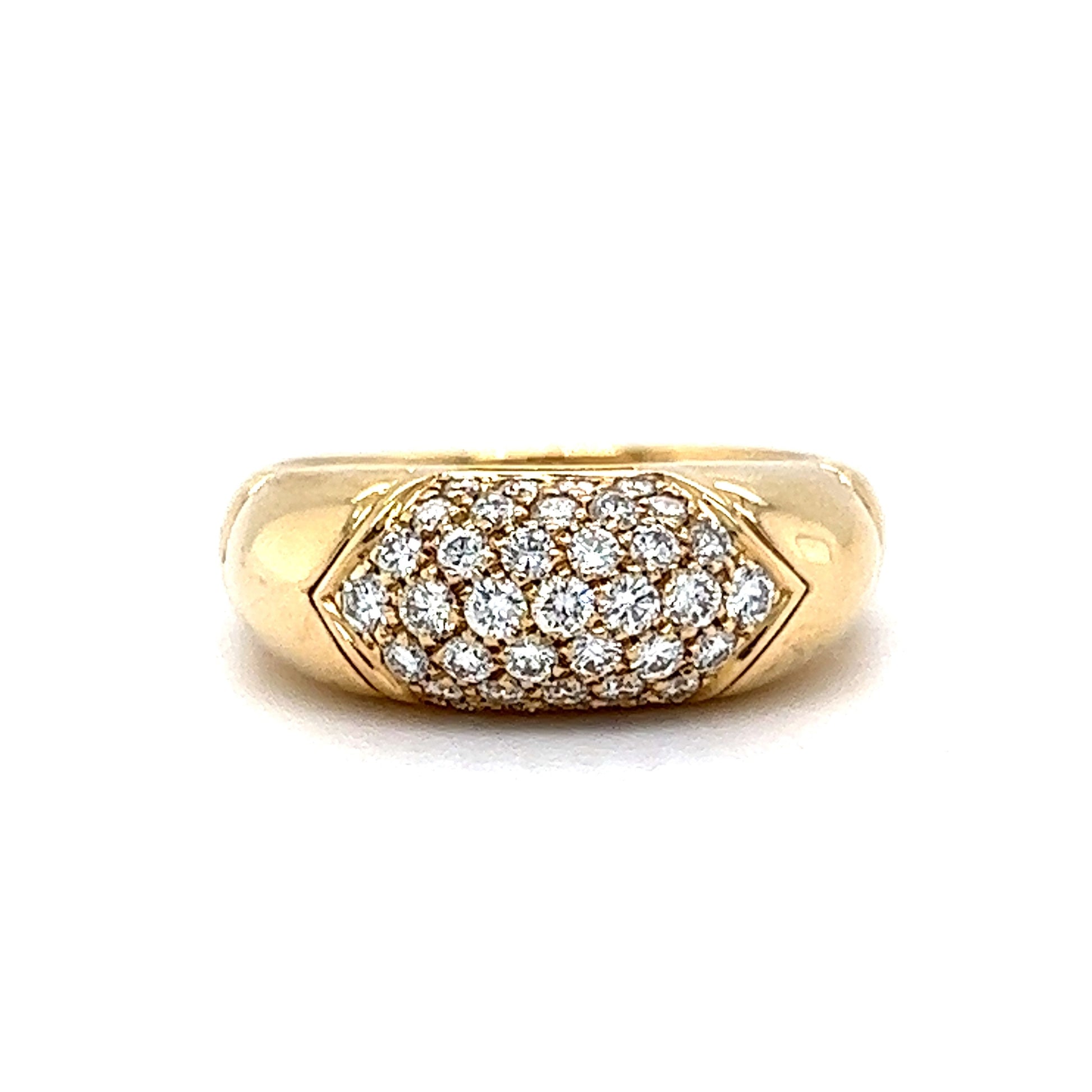 Bulgari Tronchetto Pave Diamond Ring in 18k Yellow Gold