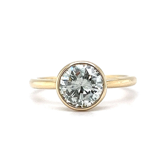 1.71 Round Brilliant Diamond Engagement Ring in 14k Yellow Gold