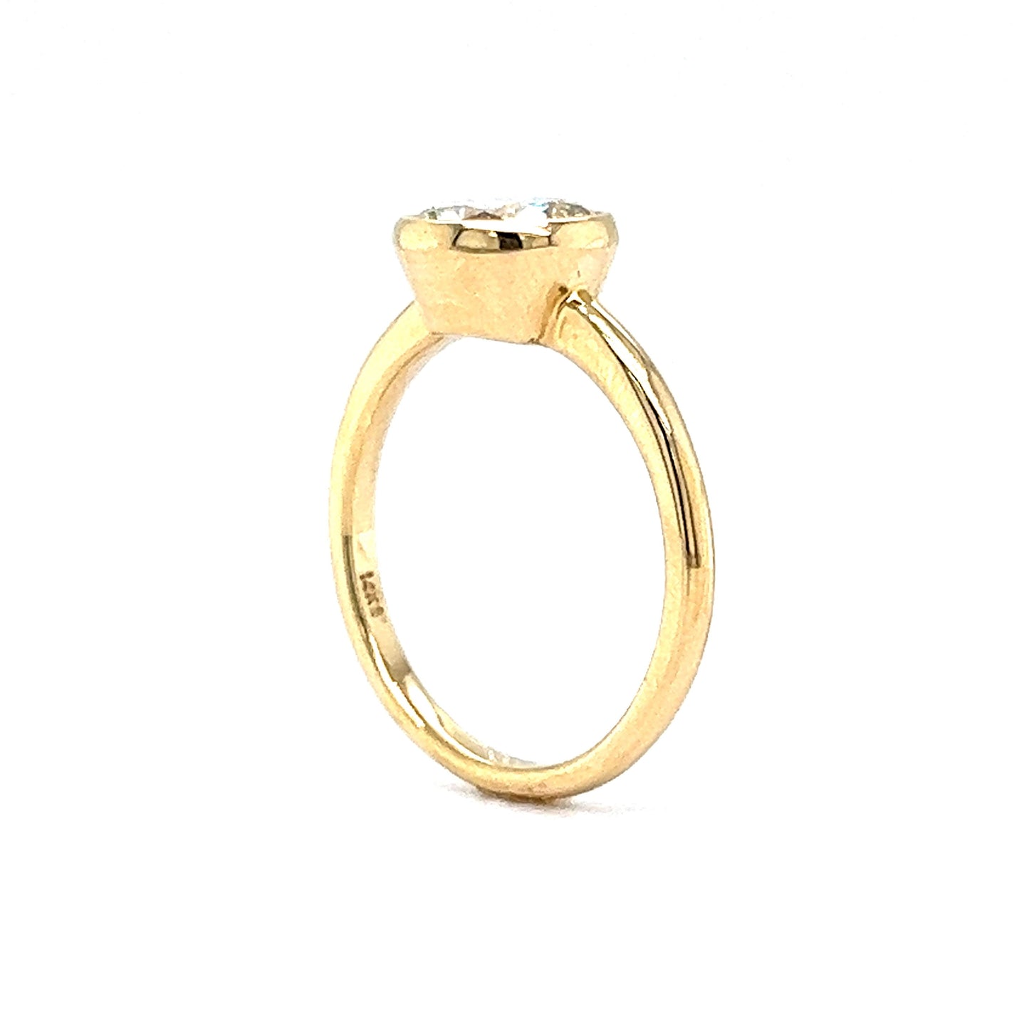 1.71 Round Brilliant Diamond Engagement Ring in 14k Yellow Gold