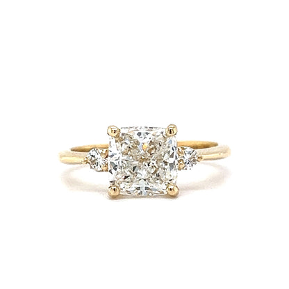 2.19 Cushion Cut Diamond Engagement Ring in 14k Yellow Gold