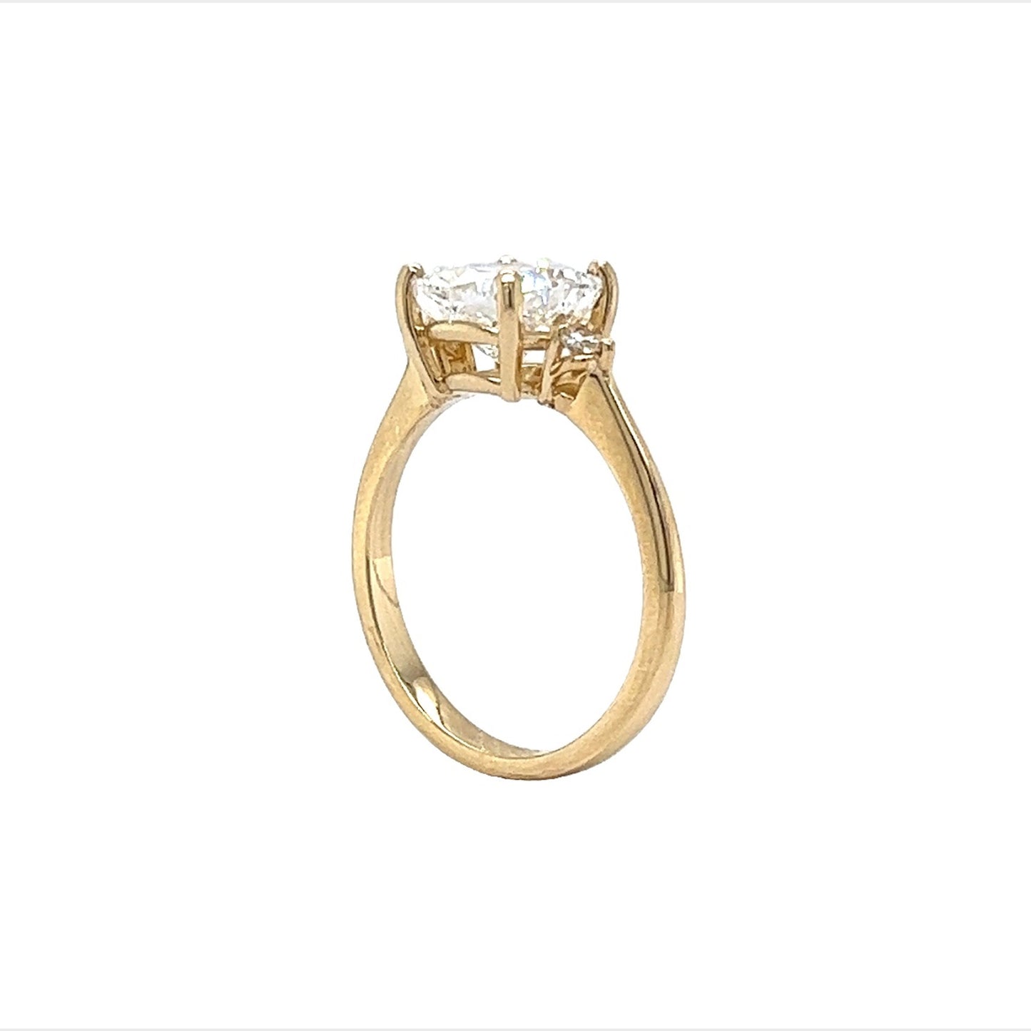 2.19 Cushion Cut Diamond Engagement Ring in 14k Yellow Gold