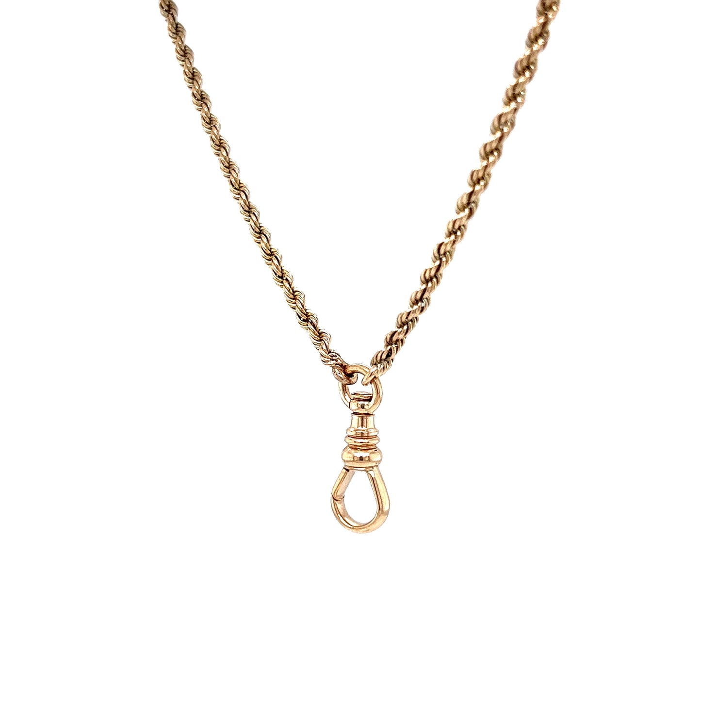 36 Inch Victorian Fob Rope Chain Necklace in 9k Yellow Gold