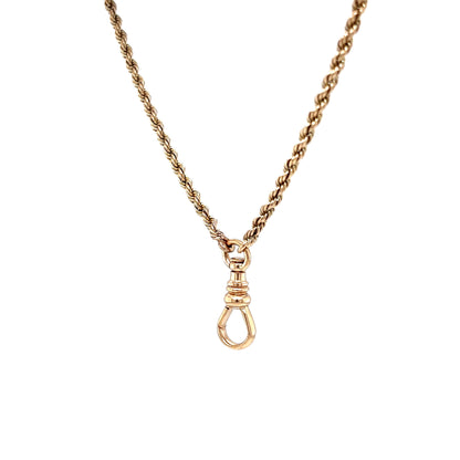 36 Inch Victorian Fob Rope Chain Necklace in 9k Yellow Gold