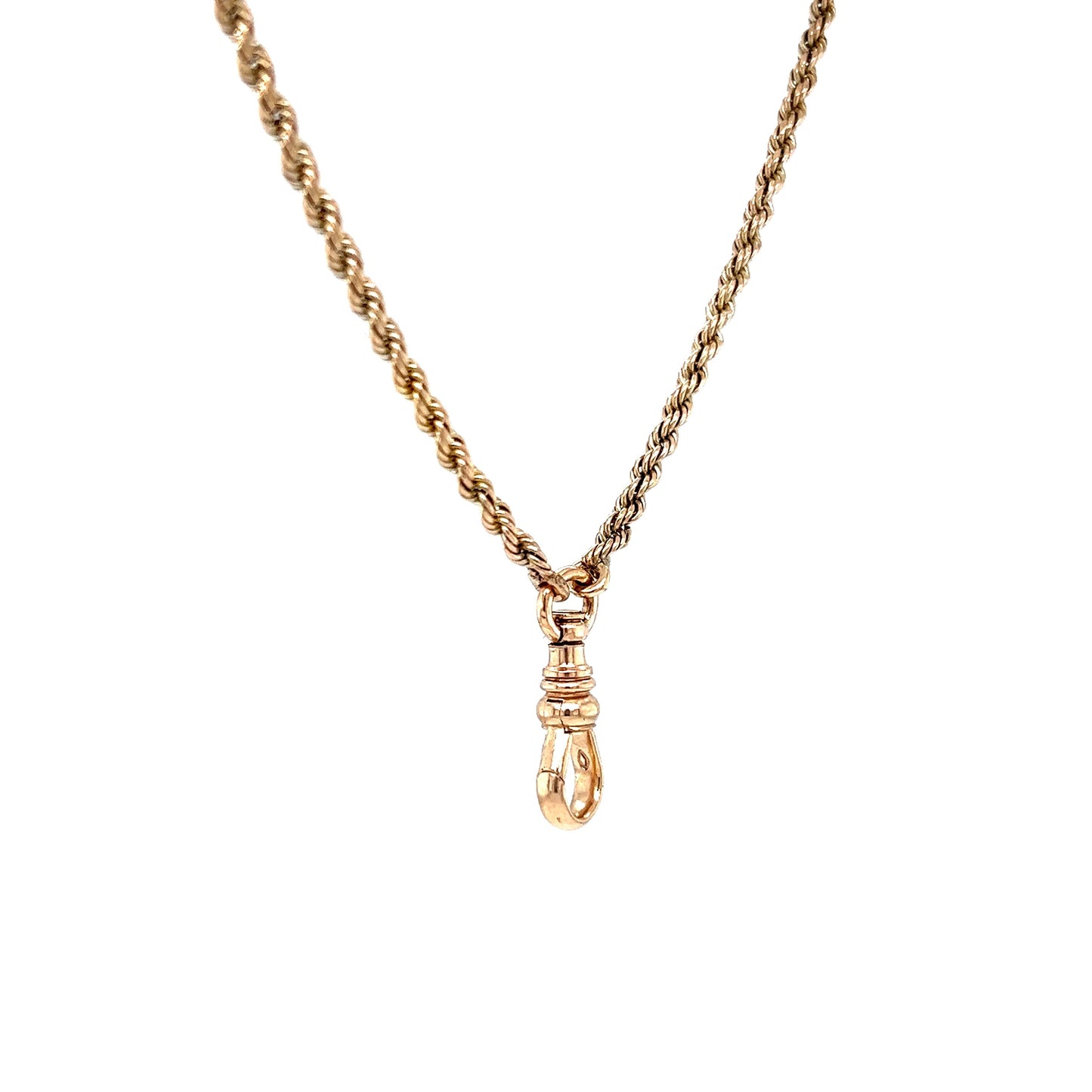 36 Inch Victorian Fob Rope Chain Necklace in 9k Yellow Gold