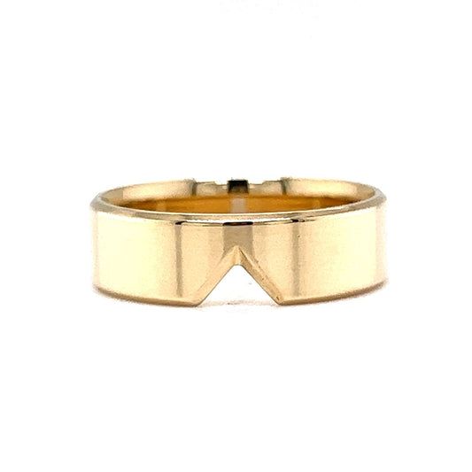 6mm Notched Wedding Band in 14k Yellow Gold