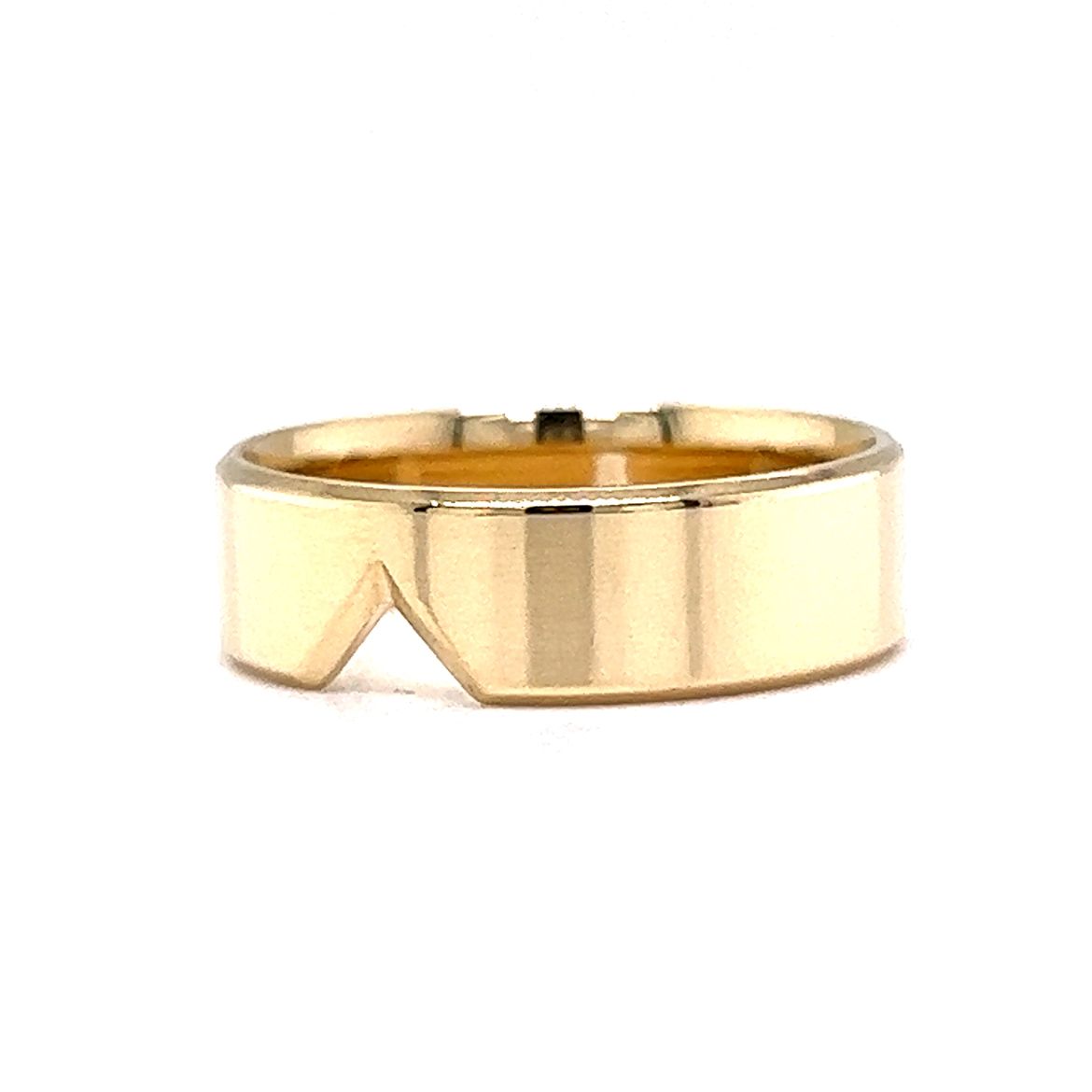 6mm Notched Wedding Band in 14k Yellow Gold