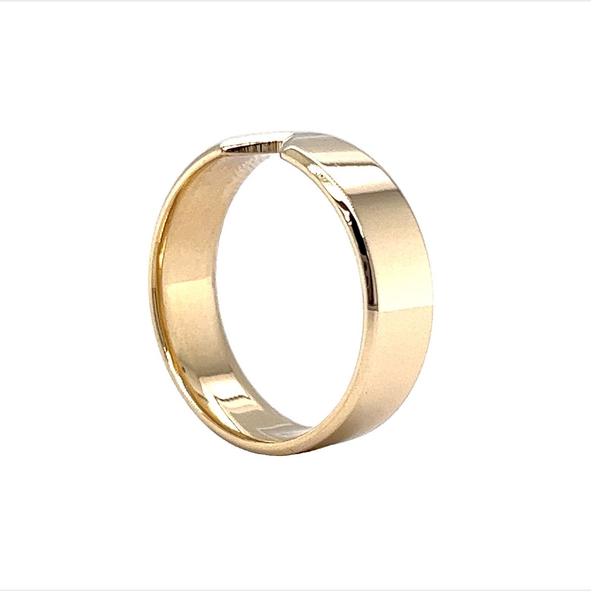 6mm Notched Wedding Band in 14k Yellow Gold