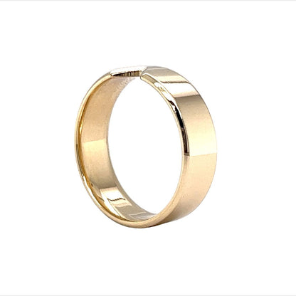 6mm Notched Wedding Band in 14k Yellow Gold