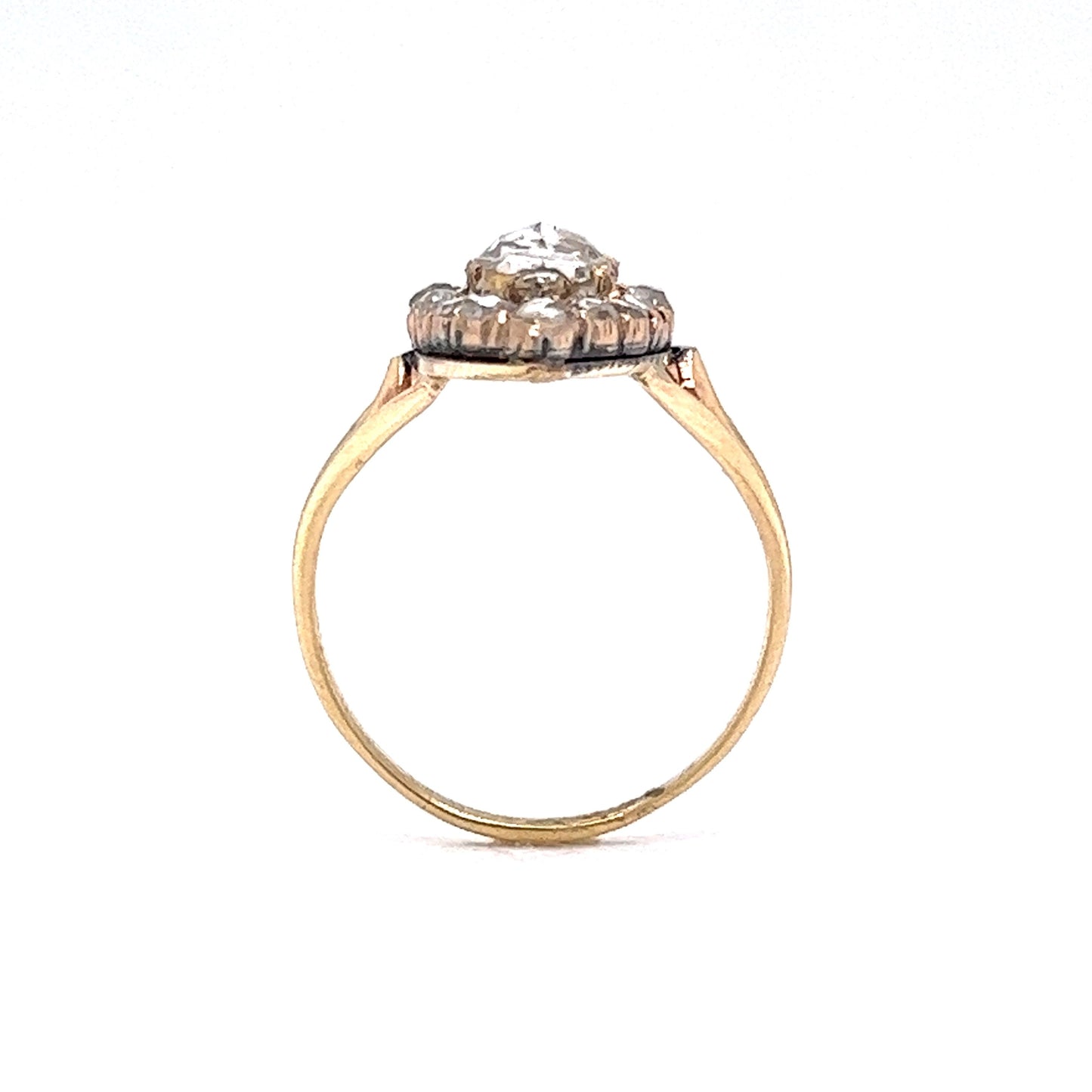 1.10 Victorian Navette Diamond Ring in 10k Yellow Gold
