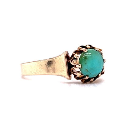 Victorian Turquoise Cocktail Ring in 14k Yellow Gold