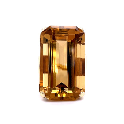 Vintage Citrine Cocktail Ring 64 Carats in 14k Yellow Gold