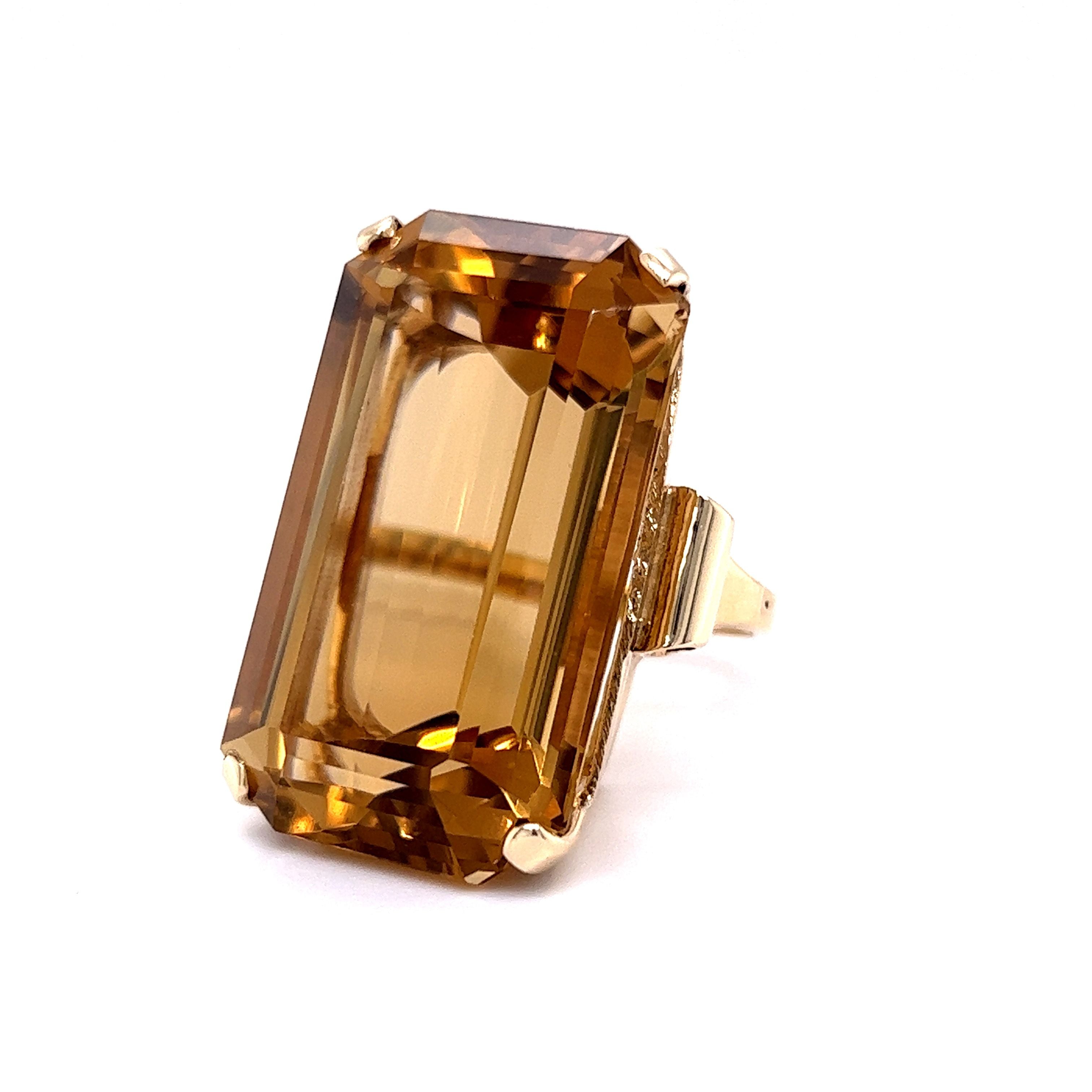 Vintage Unique and Rare Brookcraft Faceted Golden Citrine G F Cocktail Ring popular - 6