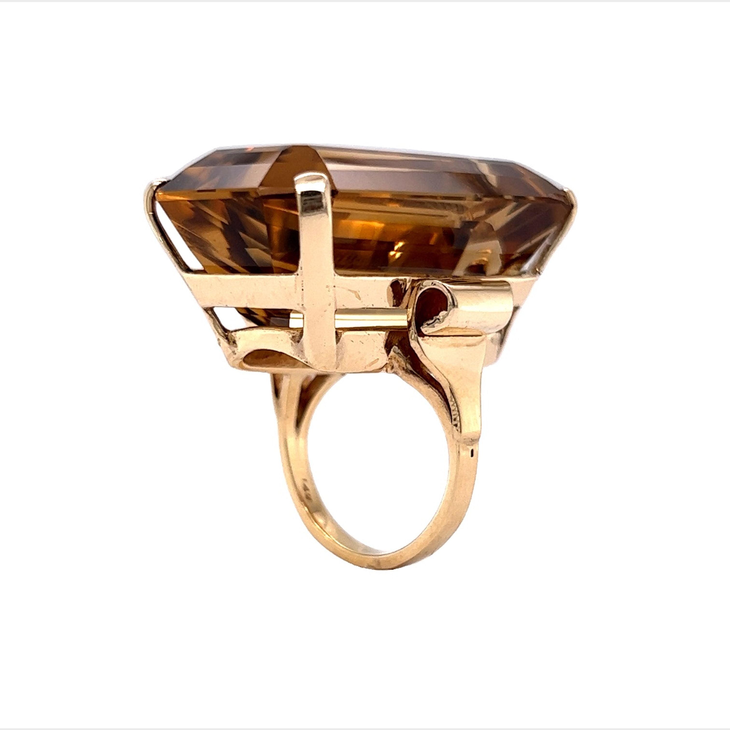 Vintage Unique and Rare Brookcraft Faceted Golden Citrine G F Cocktail outlet Ring - 6