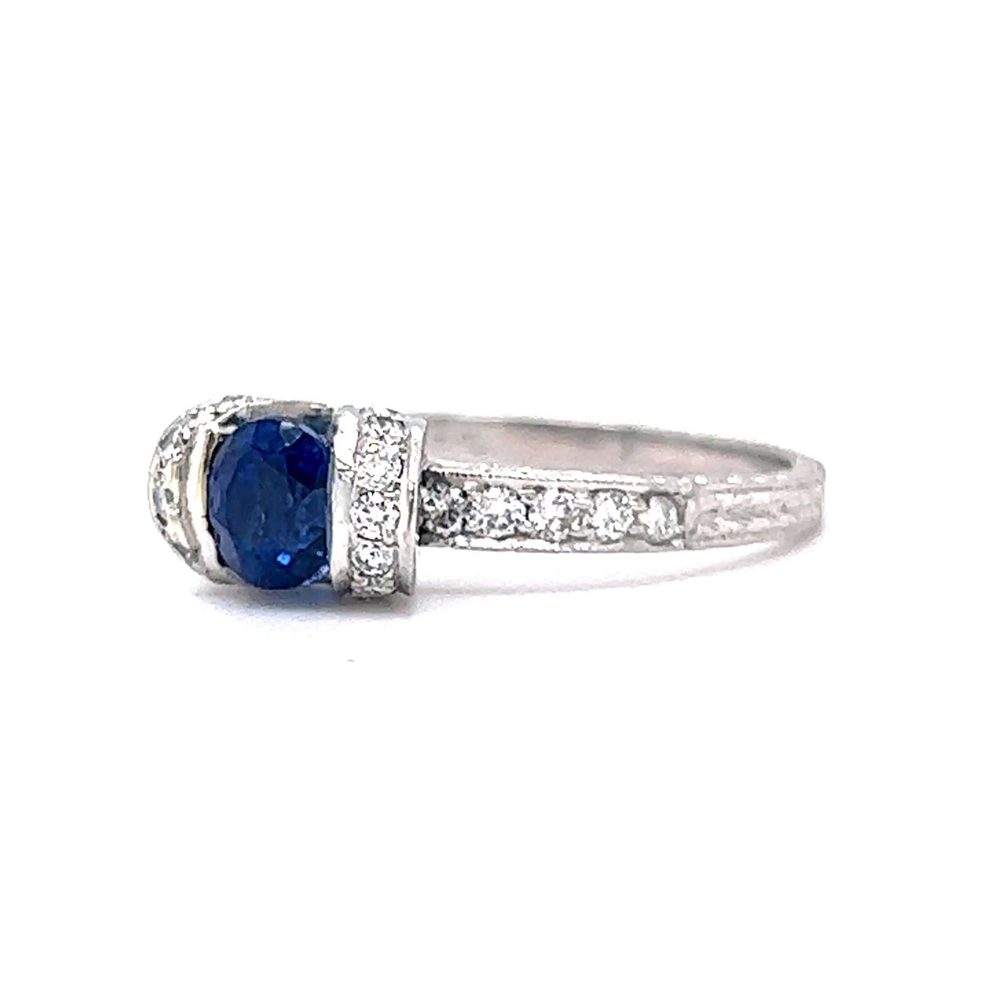 .55 Oval Cut Sapphire & Diamond Engagement Ring in Platinum