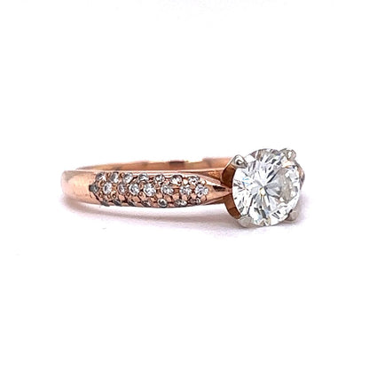 .74 Old European Solitaire Engagement Ring Two-Tone Gold