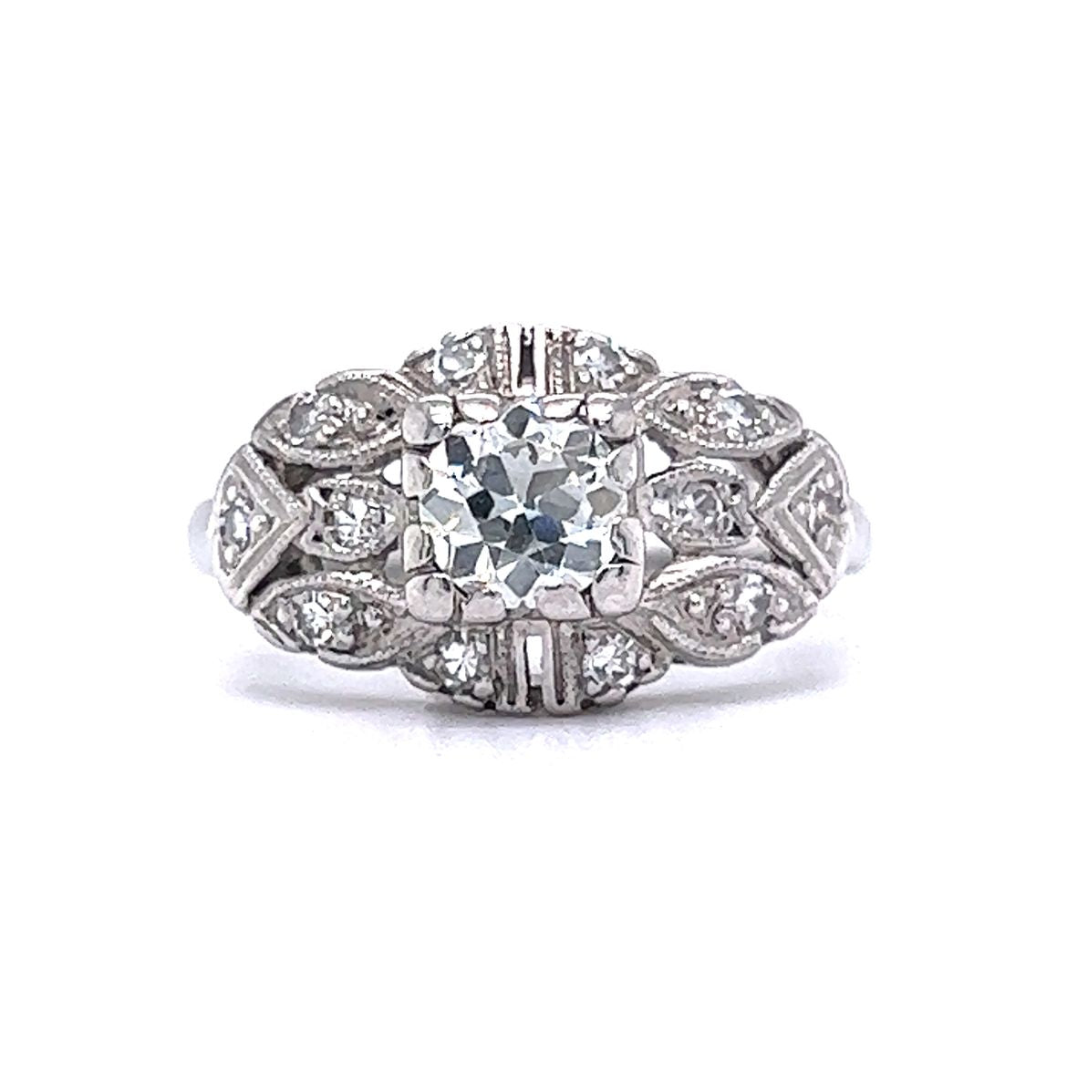 Platinum Vintage Diamond Ring - Shahin Jewelry - Vintage & Antique Jewelry