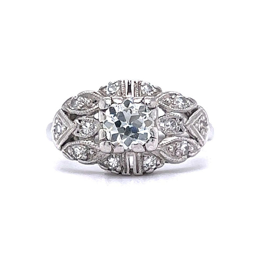 .56 Vintage Old European Diamond Engagement Ring in Platinum