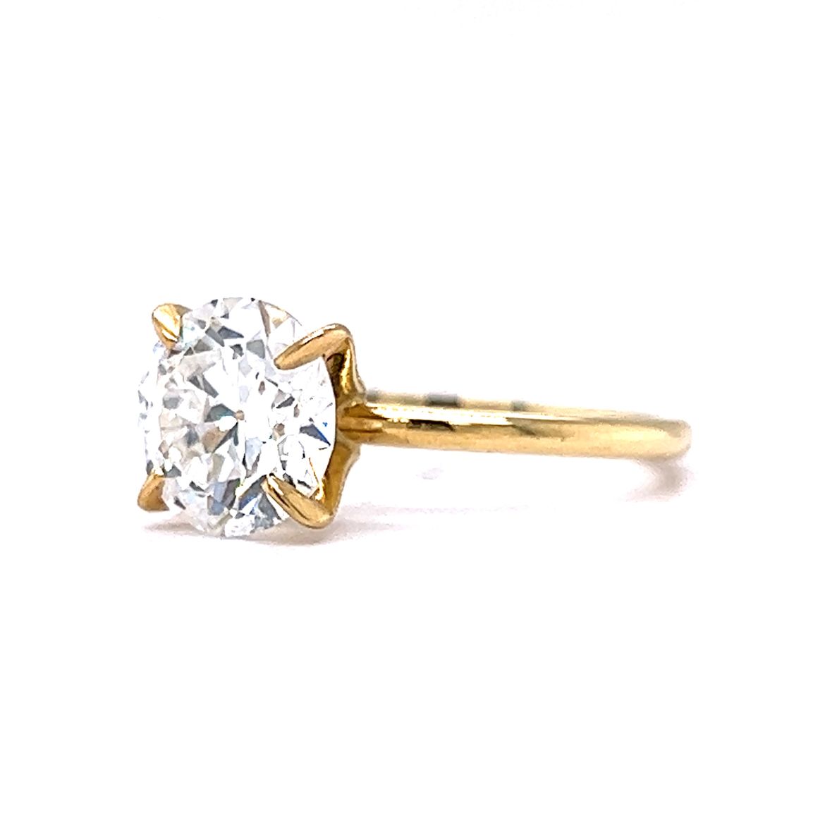 2.08 Old European Cut Diamond Engagement Ring in 14k Yellow Gold