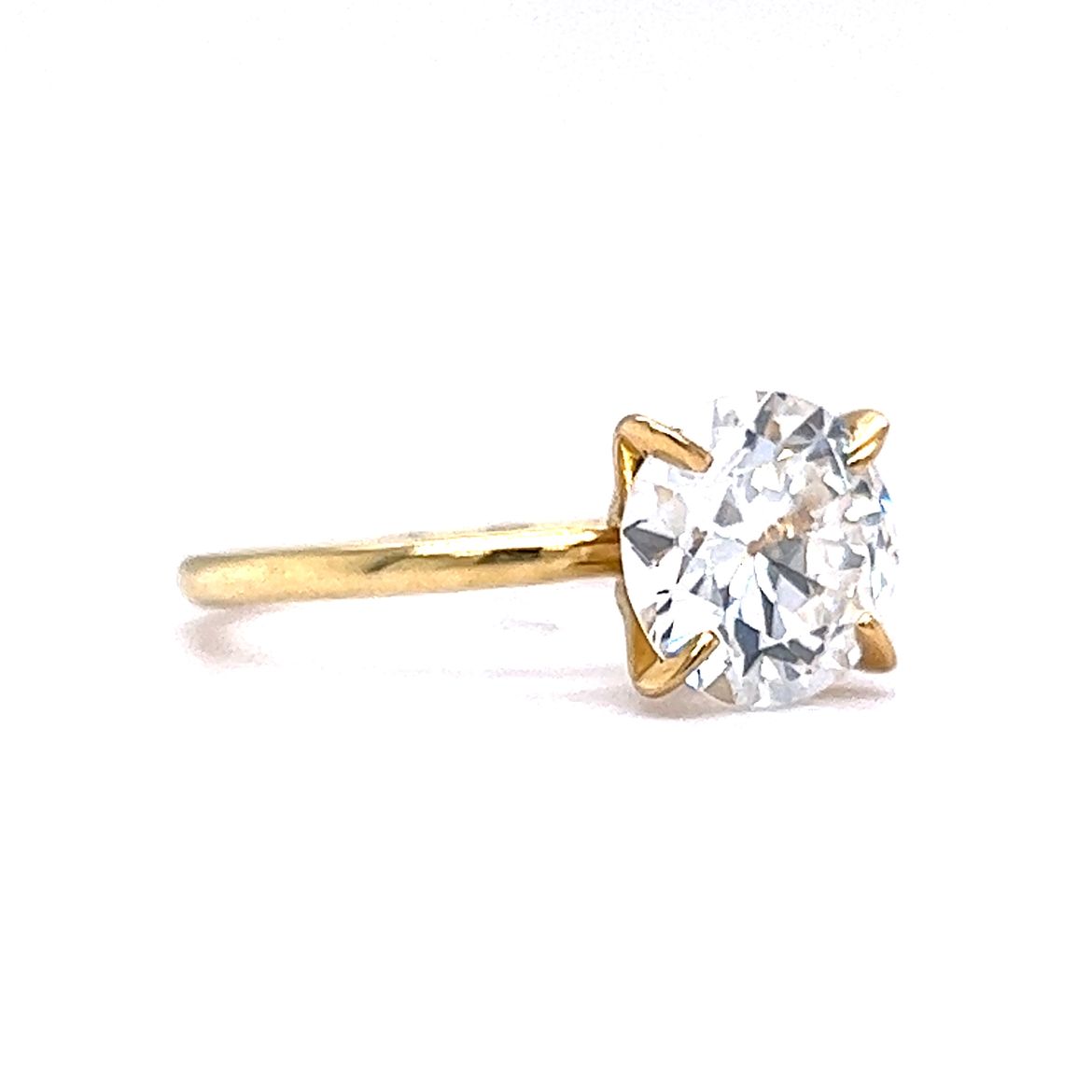 2.08 Old European Cut Diamond Engagement Ring in 14k Yellow Gold