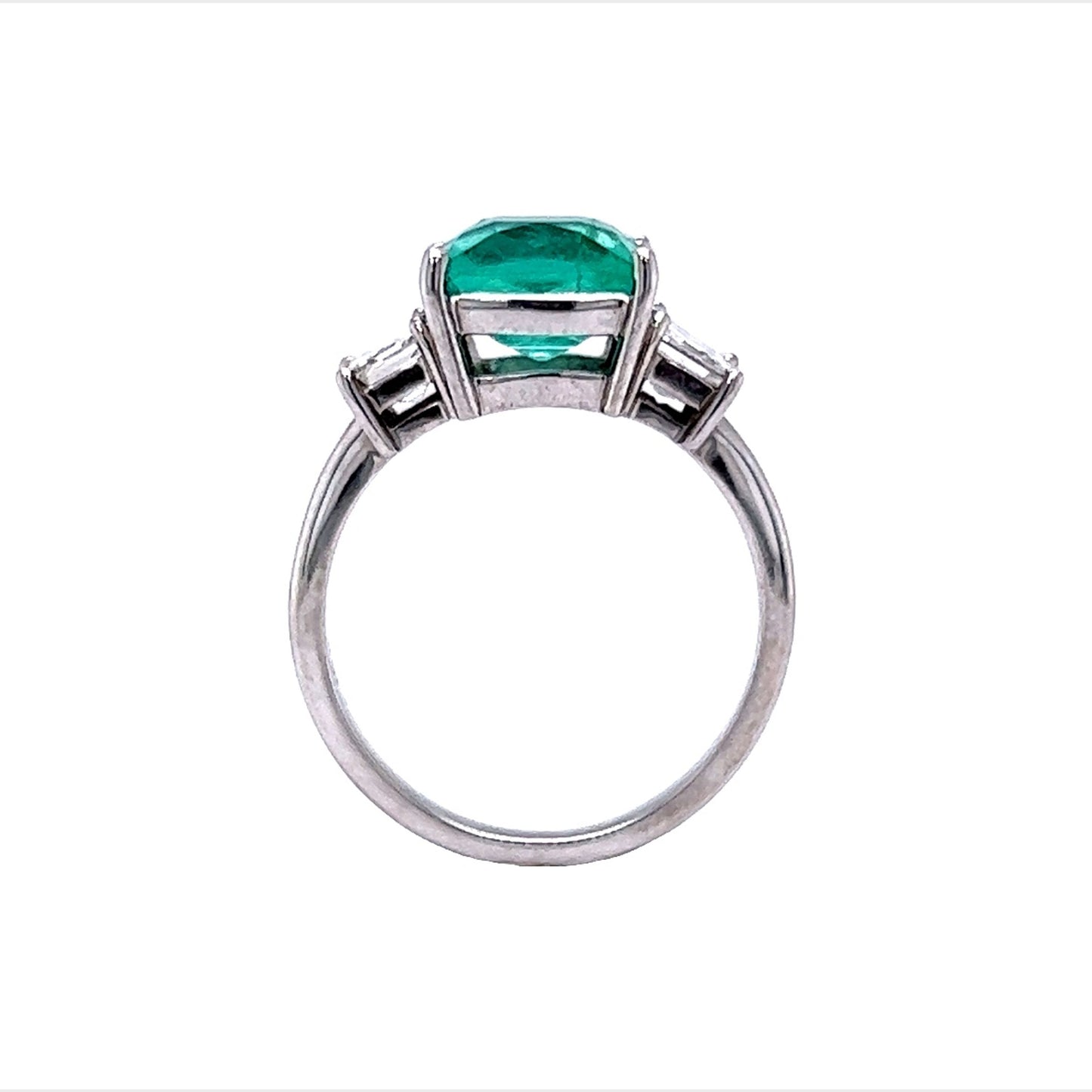 Emerald Cocktail Ring in 18k White Gold
