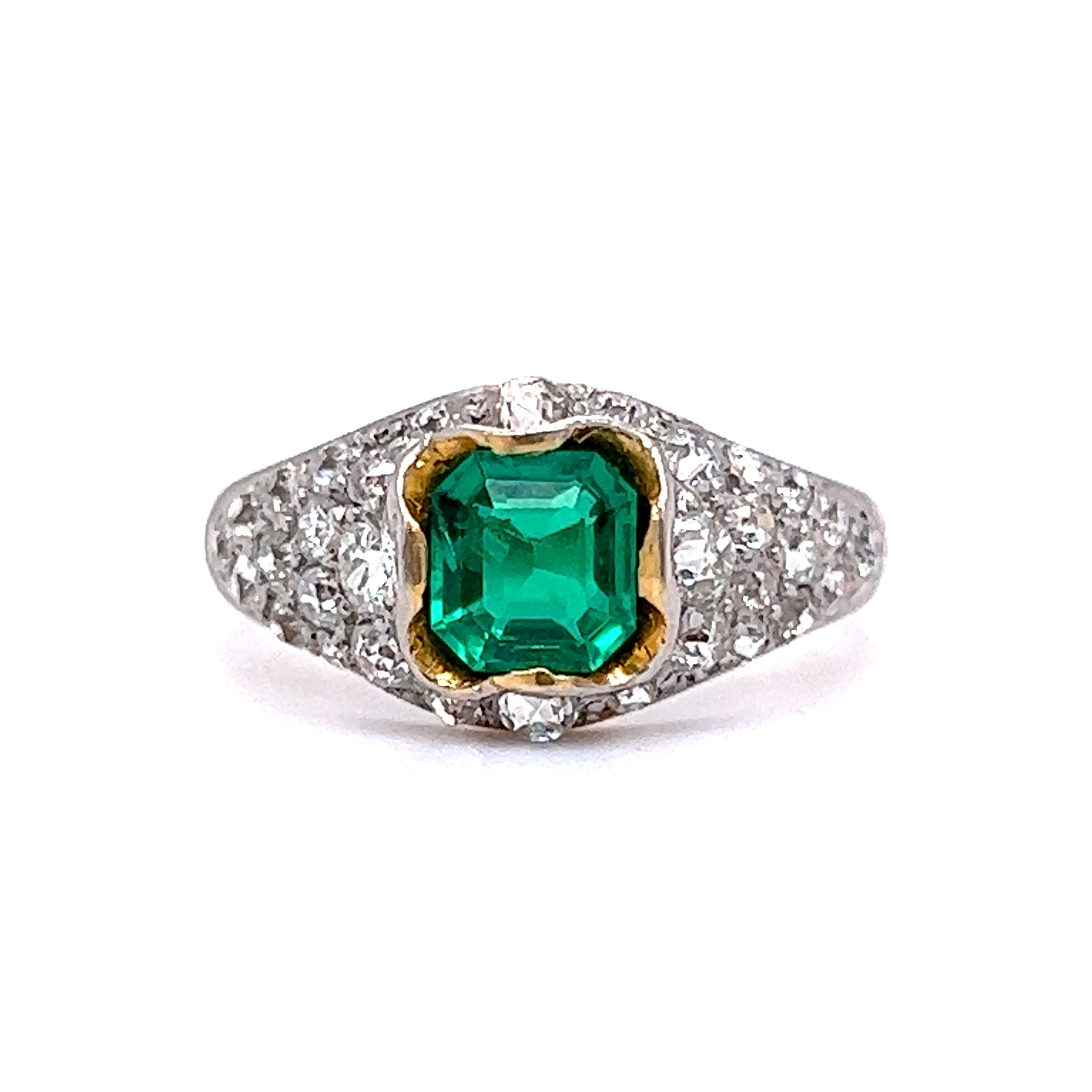 Bespoke Madeline Antique Emerald Engagement Ring - Lebrusan Studio