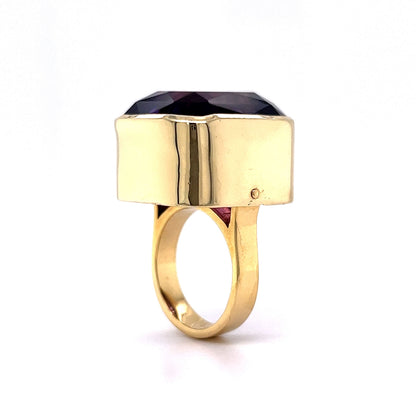 Bezel Set Amethyst Cocktail Ring in 14k Yellow Gold