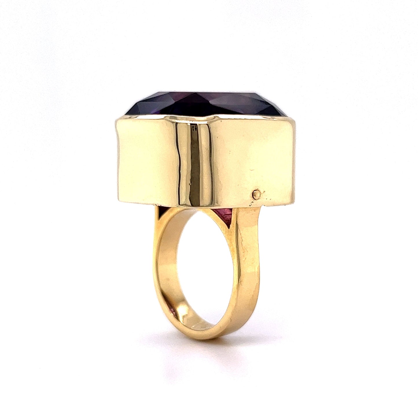 Bezel Set Amethyst Cocktail Ring in 14k Yellow Gold