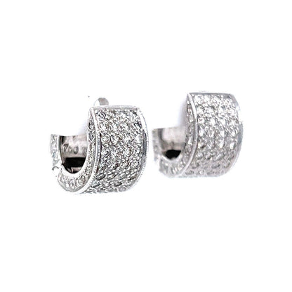 Cluster Diamond Pave Earrings in 18k White Gold