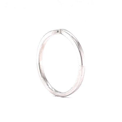 Slight Contoured Thin Wedding Band in 14k White Gold