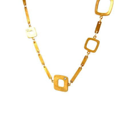 Modern Geometric Diamond Accented Necklace in 18k Yellow Gold