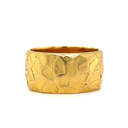 10mm Textured Band in 18k Yellow Gold