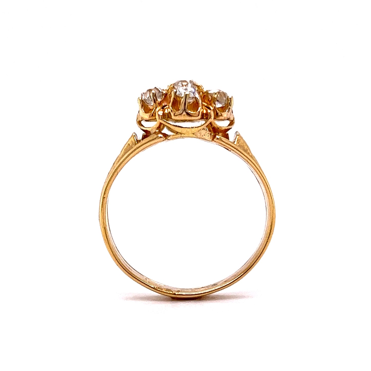 Victorian Diamond Cluster Cocktail Ring in 18k Yellow Gold