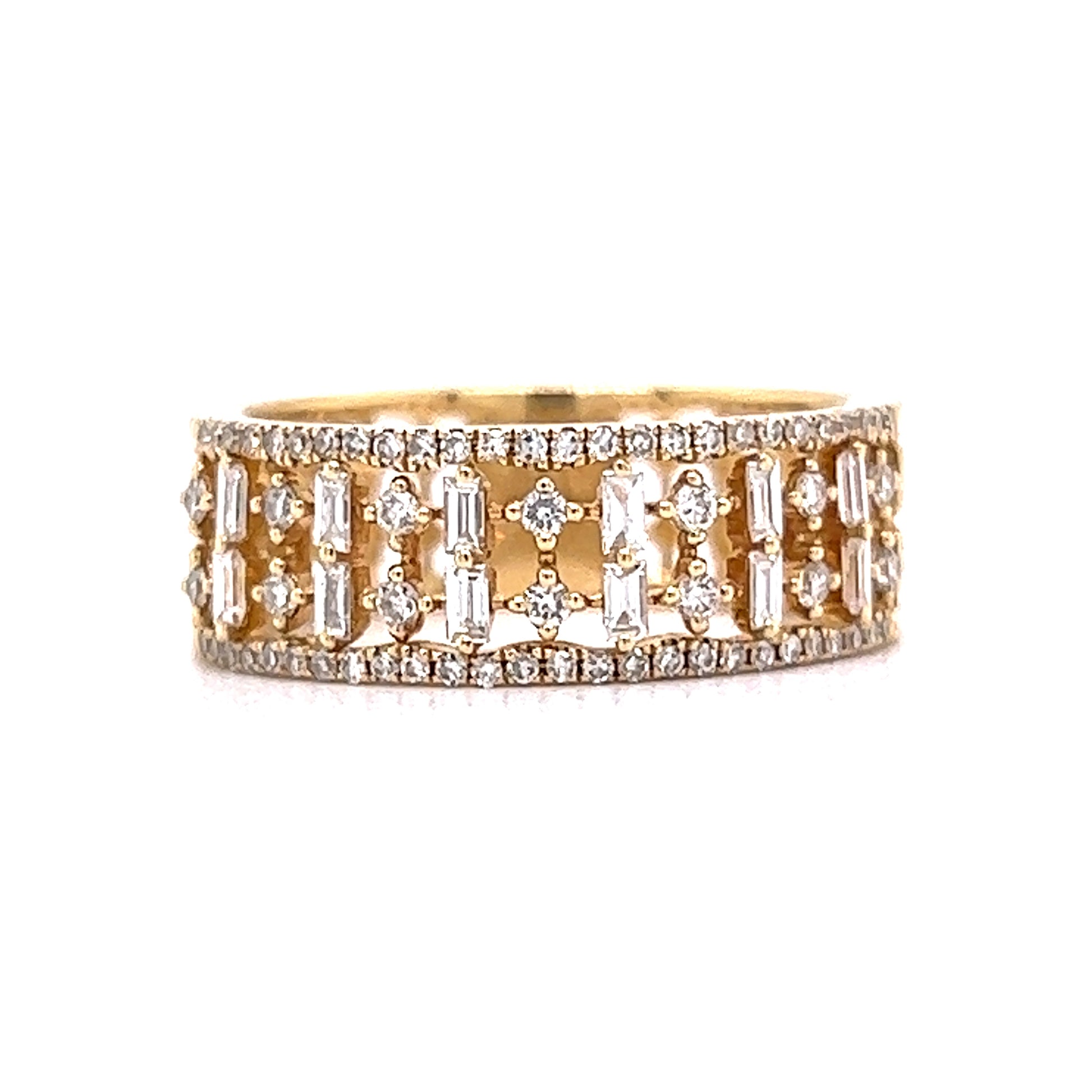 Thick Pave Diamond Cocktail Ring 14k Yellow GoldComposition: 14 Karat Yellow Gold Ring Size: 7.25 Total Diamond Weight: .70ct Total Gram Weight: 3.5 g Inscription: 14k 585
      