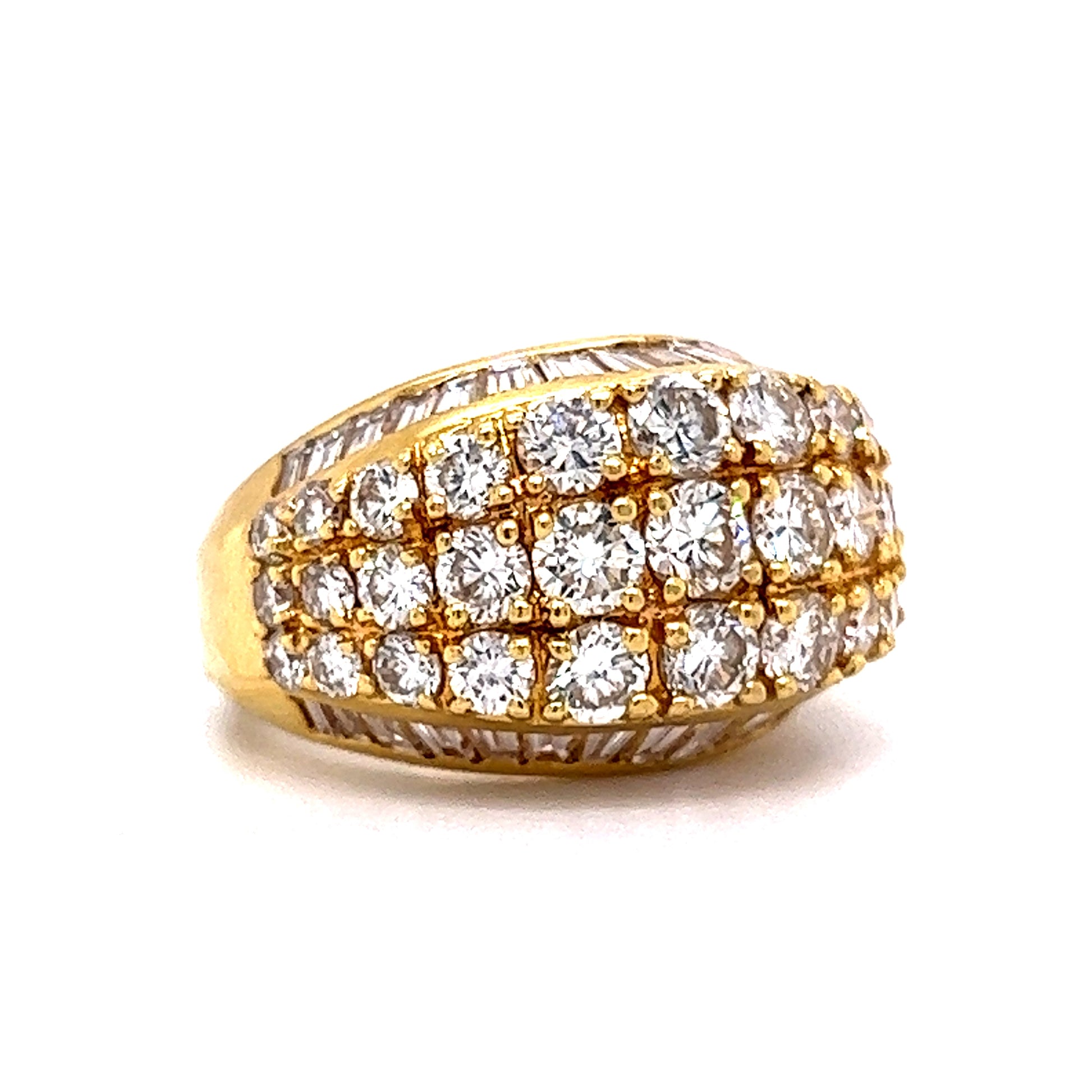 7 Carat Diamond Cocktail Ring 18k Yellow Gold