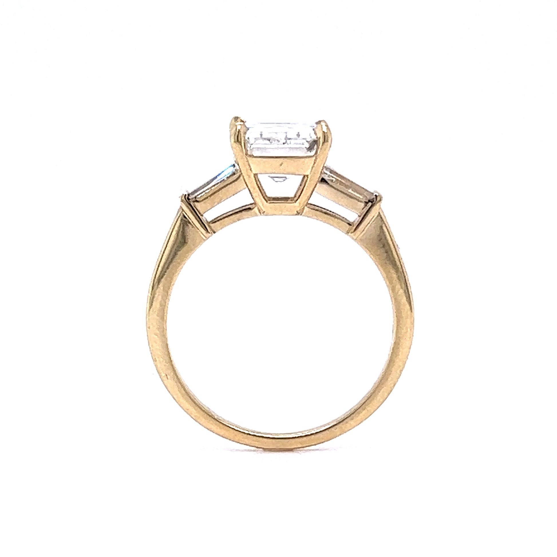 2.06 Emerald Cut Diamond Engagement Ring in 14k Yellow Gold