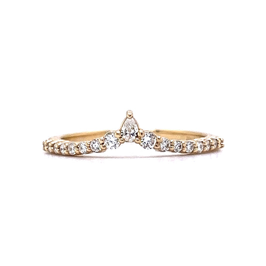 Accented Contour Diamond Wedding Band in 14k Yellow Gold