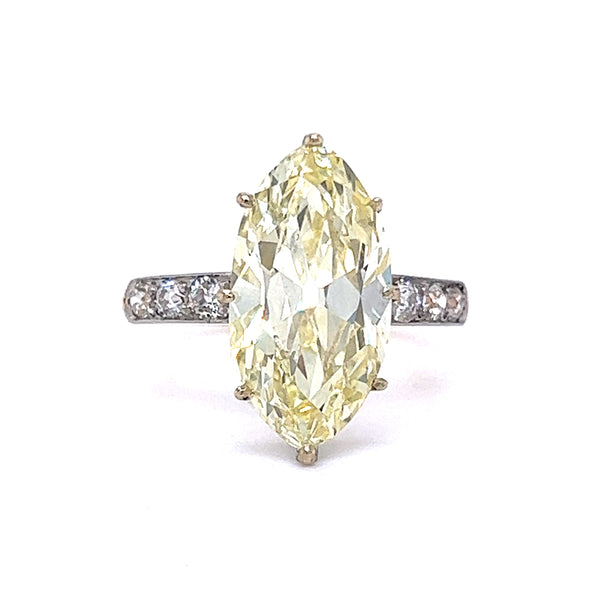 Marquise Fancy Yellow Diamond Engagement Ring
