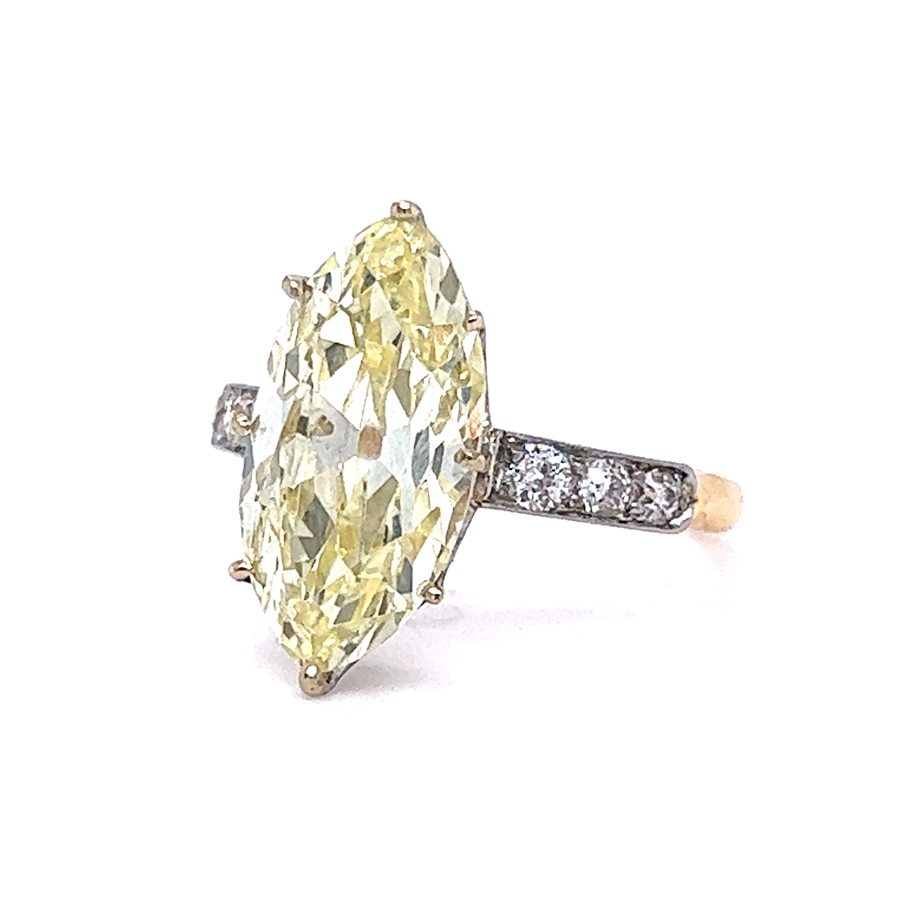 Marquise yellow diamond deals ring