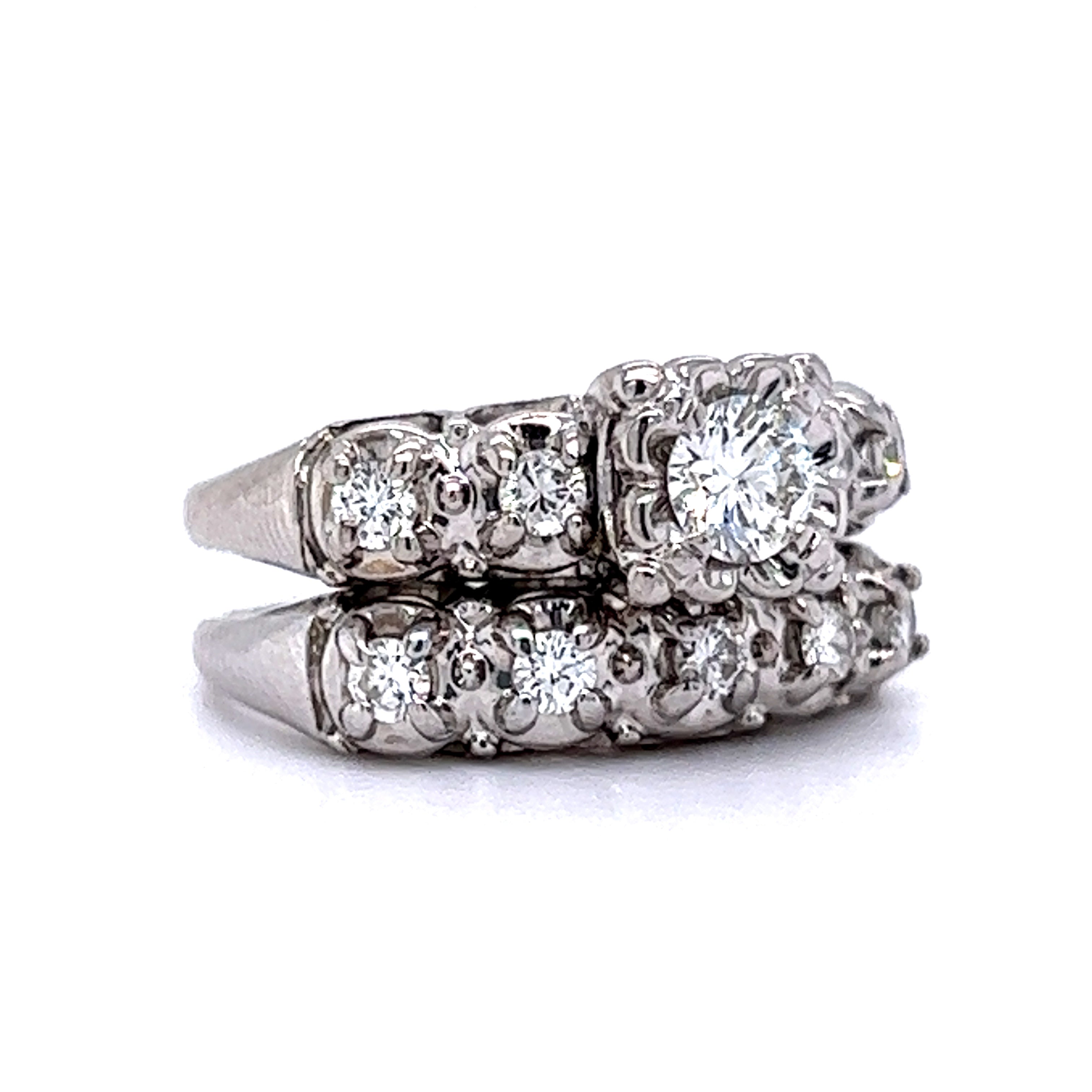 Diamond Engagement and Wedding Ring Set in Rose Gold | KLENOTA