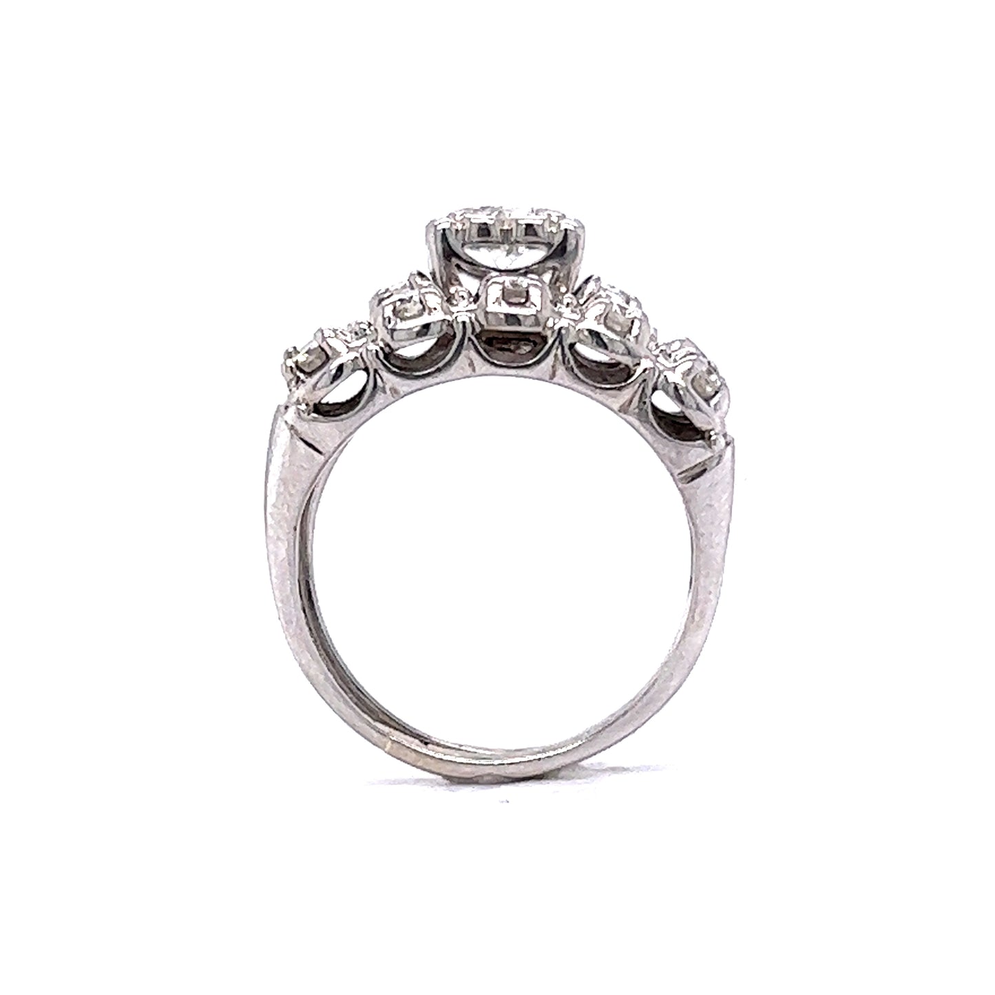.30 Mid-Century Diamond Engagement & Wedding Ring Set in 14k