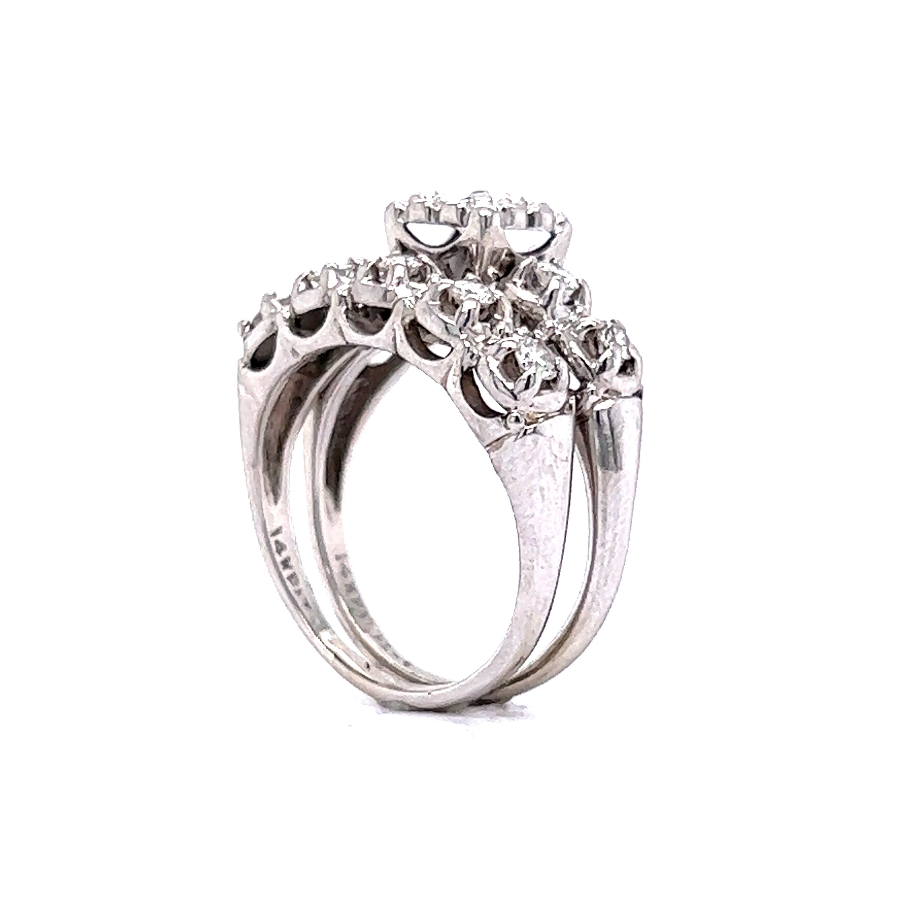 2 Carat Princess Wedding Ring Set - Bridal Set - Wedding Trio Set - Engagement  Ring - Art Deco Ring - Promise Ring - Sterling Silver - Walmart.com