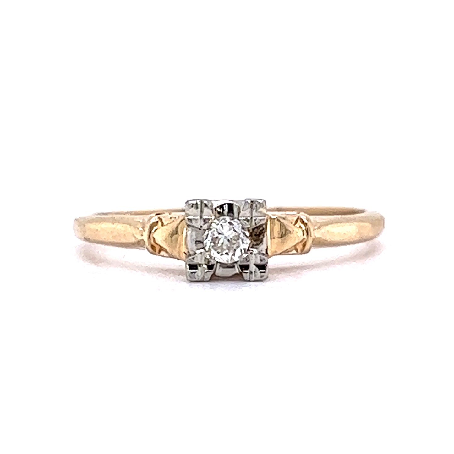 Vintage .07 Round Brilliant Diamond Solitaire Engagement Ring