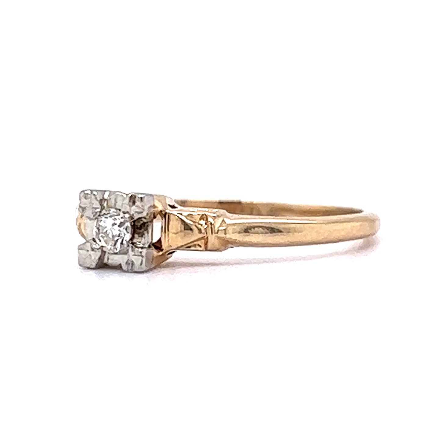 Vintage .07 Round Brilliant Diamond Solitaire Engagement Ring