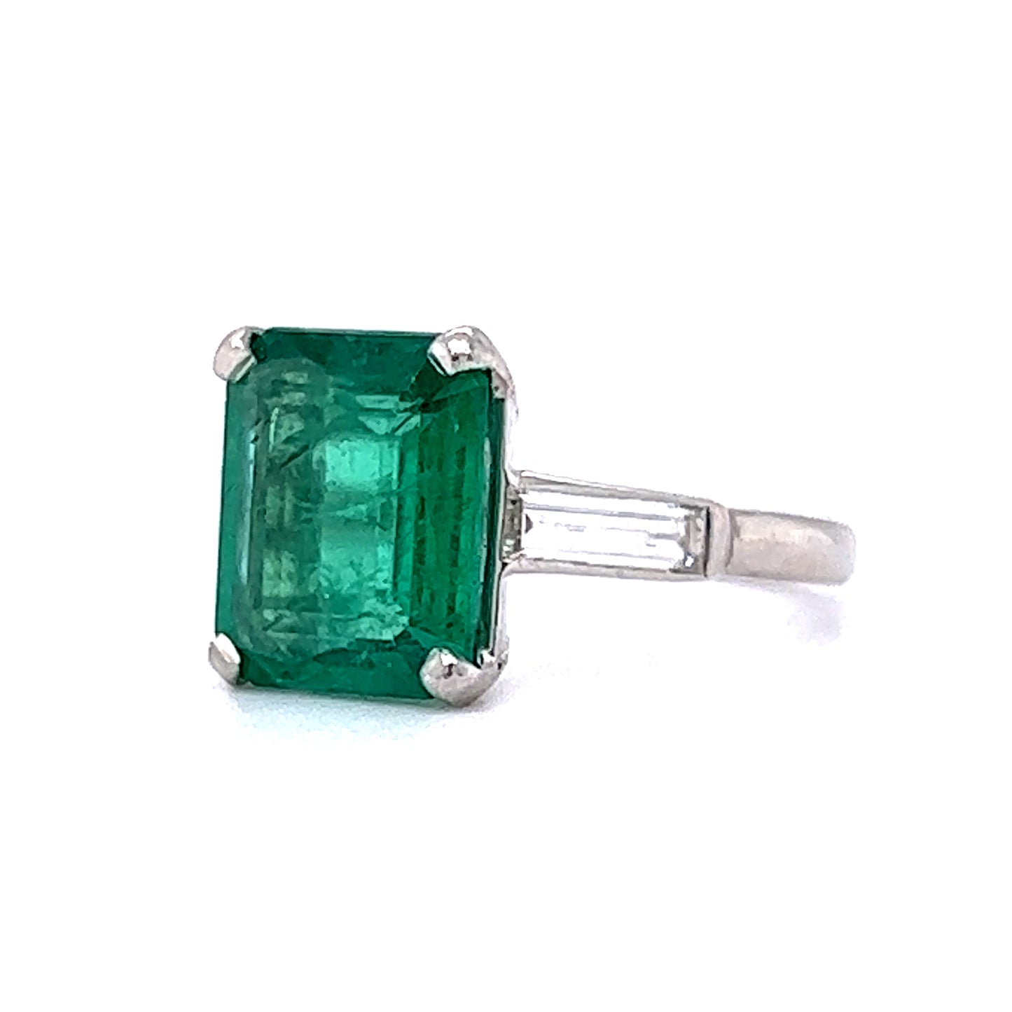 3.61 Carat Emerald & Diamond Cocktail Ring in Platinum