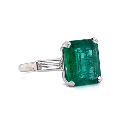 3.61 Carat Emerald & Diamond Cocktail Ring in Platinum