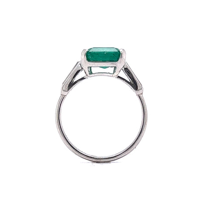 3.61 Carat Emerald & Diamond Cocktail Ring in Platinum