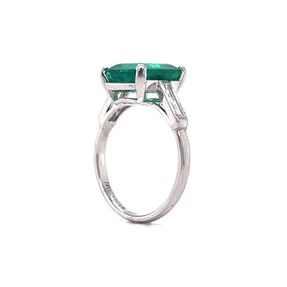 3.61 Carat Emerald & Diamond Cocktail Ring in Platinum