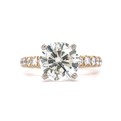 3.01 Round Brilliant Cut Diamond Engagement Ring in 14k Gold