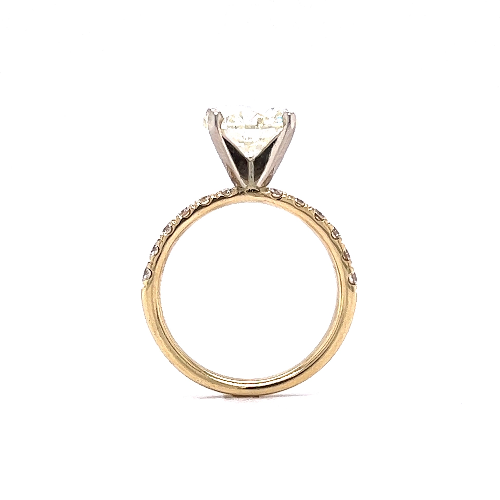 3.01 Round Brilliant Cut Diamond Engagement Ring in 14k Gold